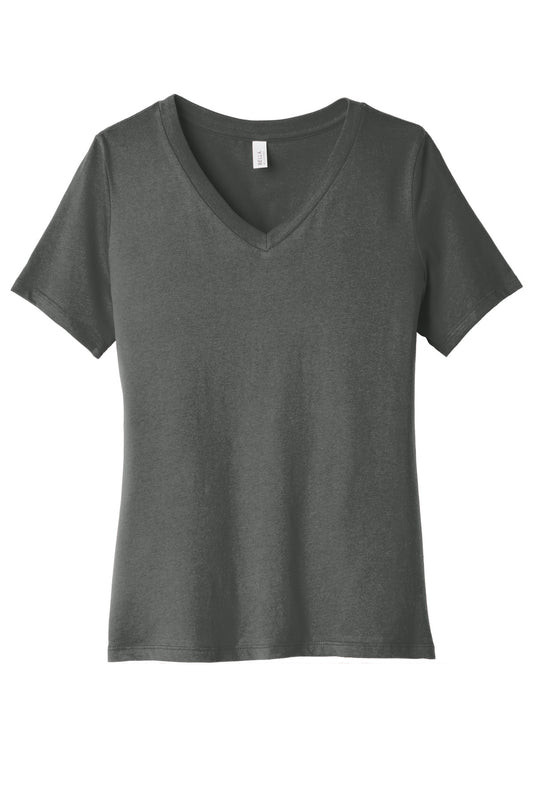 BELLA+CANVAS  Women's Relaxed Jersey Short Sleeve V-Neck Tee. BC6405 Asphalt