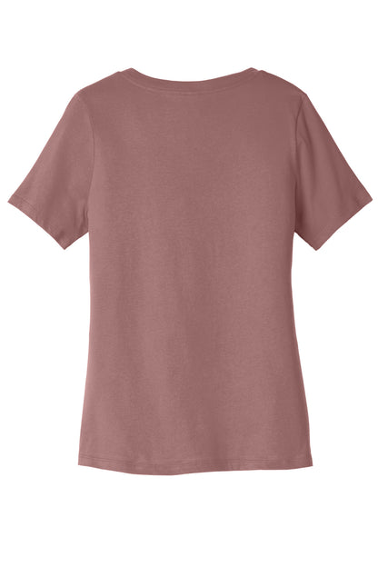 Bella+Canvas Women's Relaxed Jersey Short Sleeve V-Neck Tee BC6405 Mauve