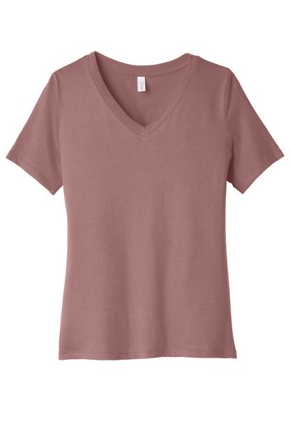 Bella+Canvas Women's Relaxed Jersey Short Sleeve V-Neck Tee BC6405 Mauve