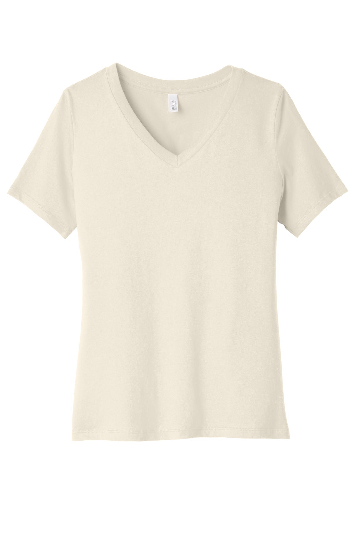 Bella+Canvas Women's Relaxed Jersey Short Sleeve V-Neck Tee BC6405 Natural