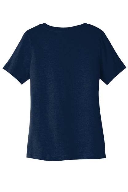 BELLA+CANVAS  Women's Relaxed Jersey Short Sleeve V-Neck Tee. BC6405 Navy