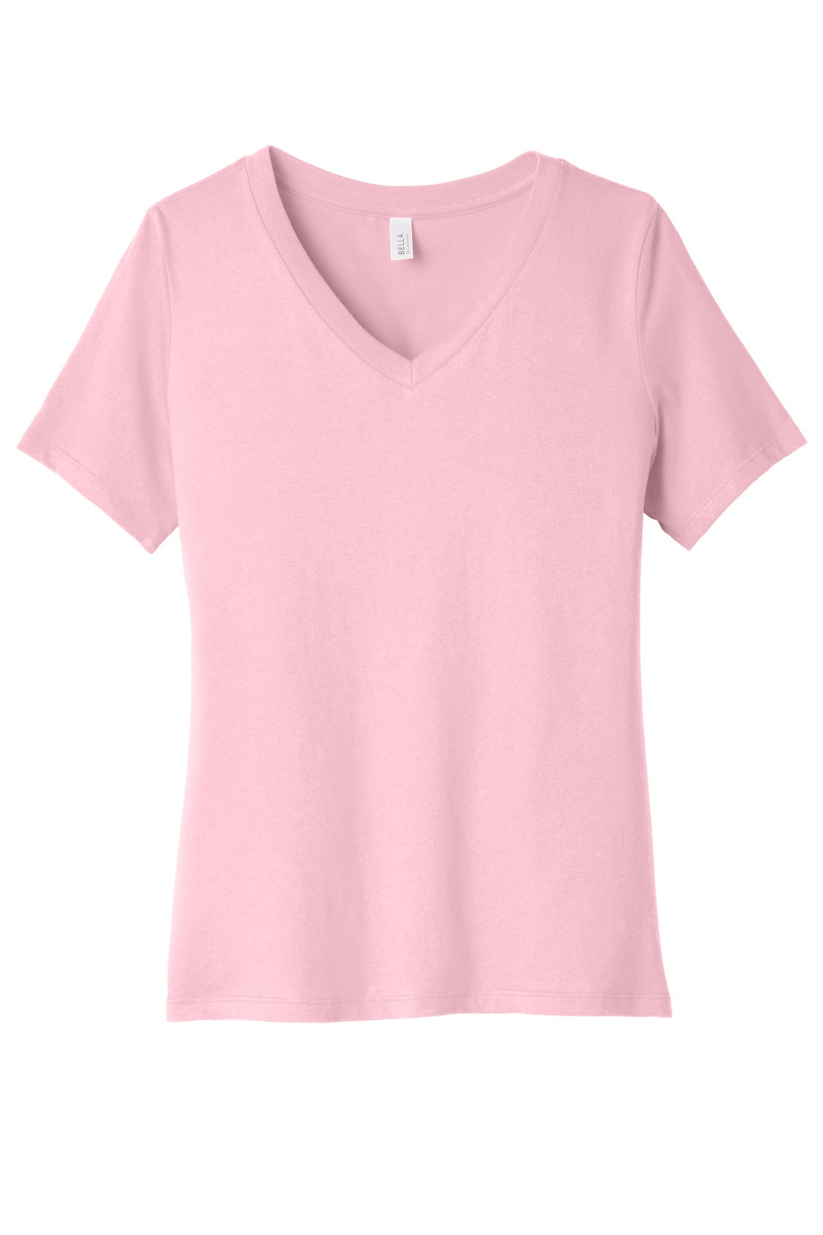 Bella+Canvas Women's Relaxed Jersey Short Sleeve V-Neck Tee BC6405 Pink