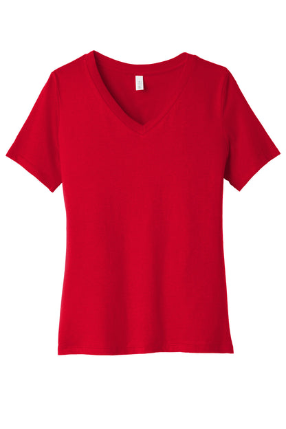 Bella+Canvas Women's Relaxed Jersey Short Sleeve V-Neck Tee BC6405 Red