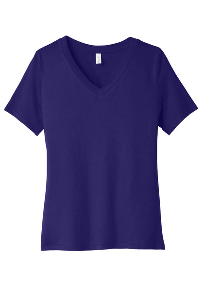 Bella+Canvas Women's Relaxed Jersey Short Sleeve V-Neck Tee BC6405 Team Purple