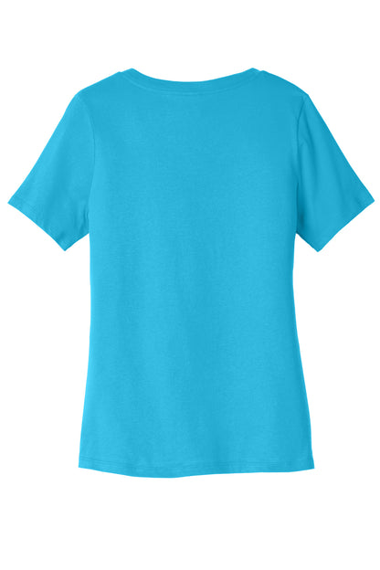 Bella+Canvas Women's Relaxed Jersey Short Sleeve V-Neck Tee BC6405 Turquoise