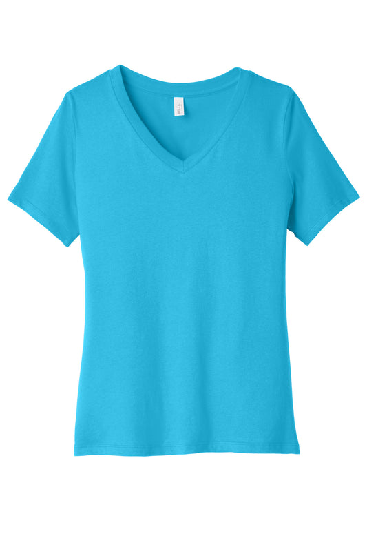 Bella+Canvas Women's Relaxed Jersey Short Sleeve V-Neck Tee BC6405 Turquoise