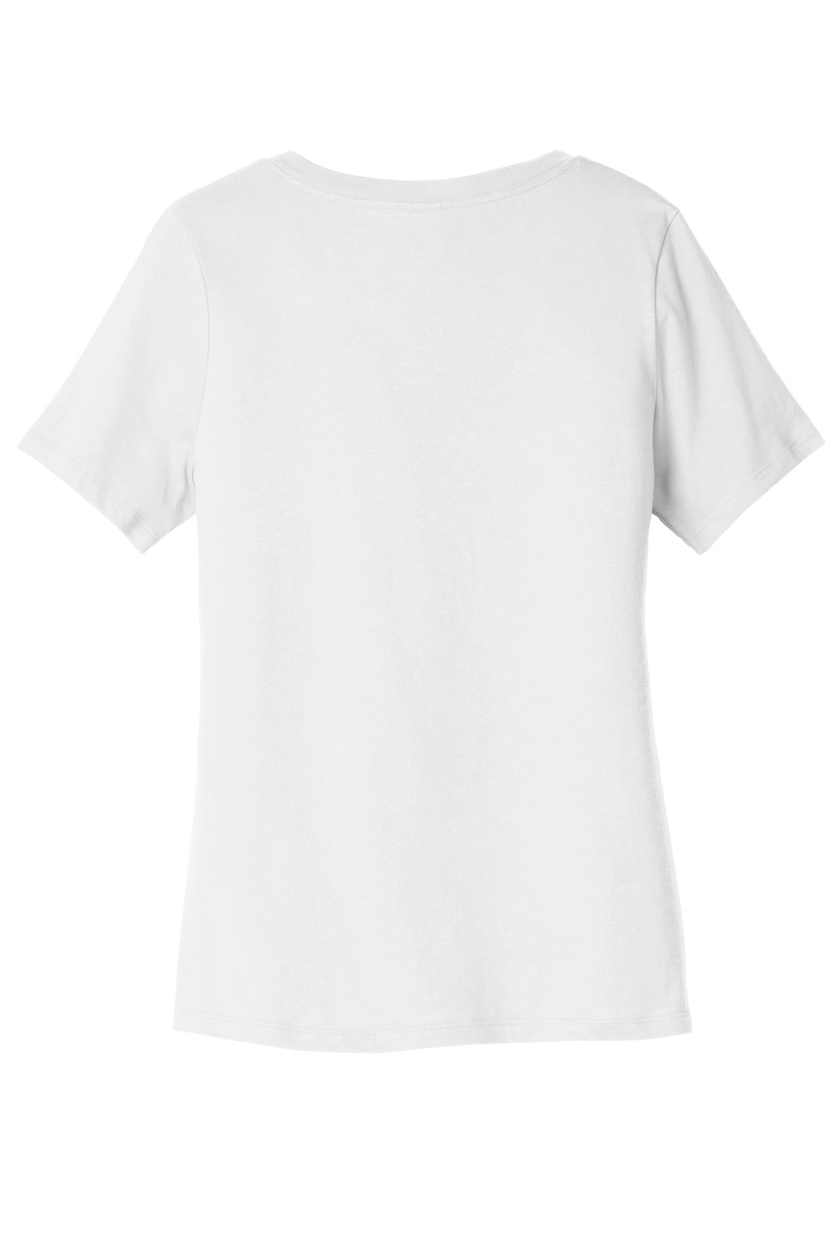 BELLA+CANVAS  Women's Relaxed Jersey Short Sleeve V-Neck Tee. BC6405 White