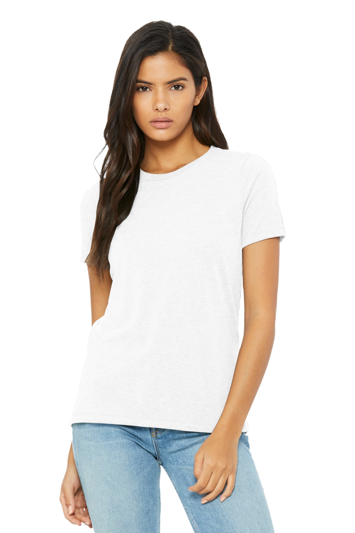 Bella+Canvas Women's Relaxed Triblend Tee BC6413 Solid White Triblend