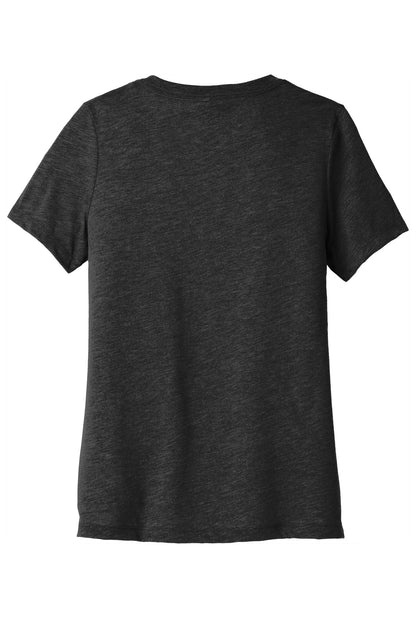 BELLA+CANVAS Women's Relaxed Triblend V-Neck Tee BC6415 Charcoal-Black Triblend