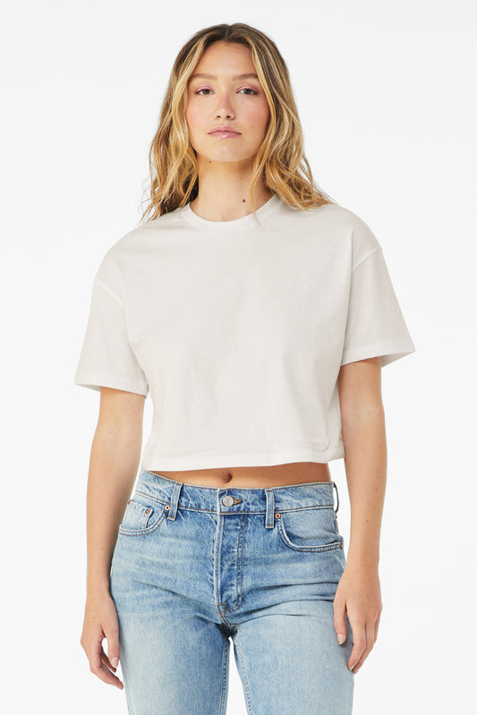 Bella+Canvas Women's Jersey Crop Tee BC6482 Vintage White