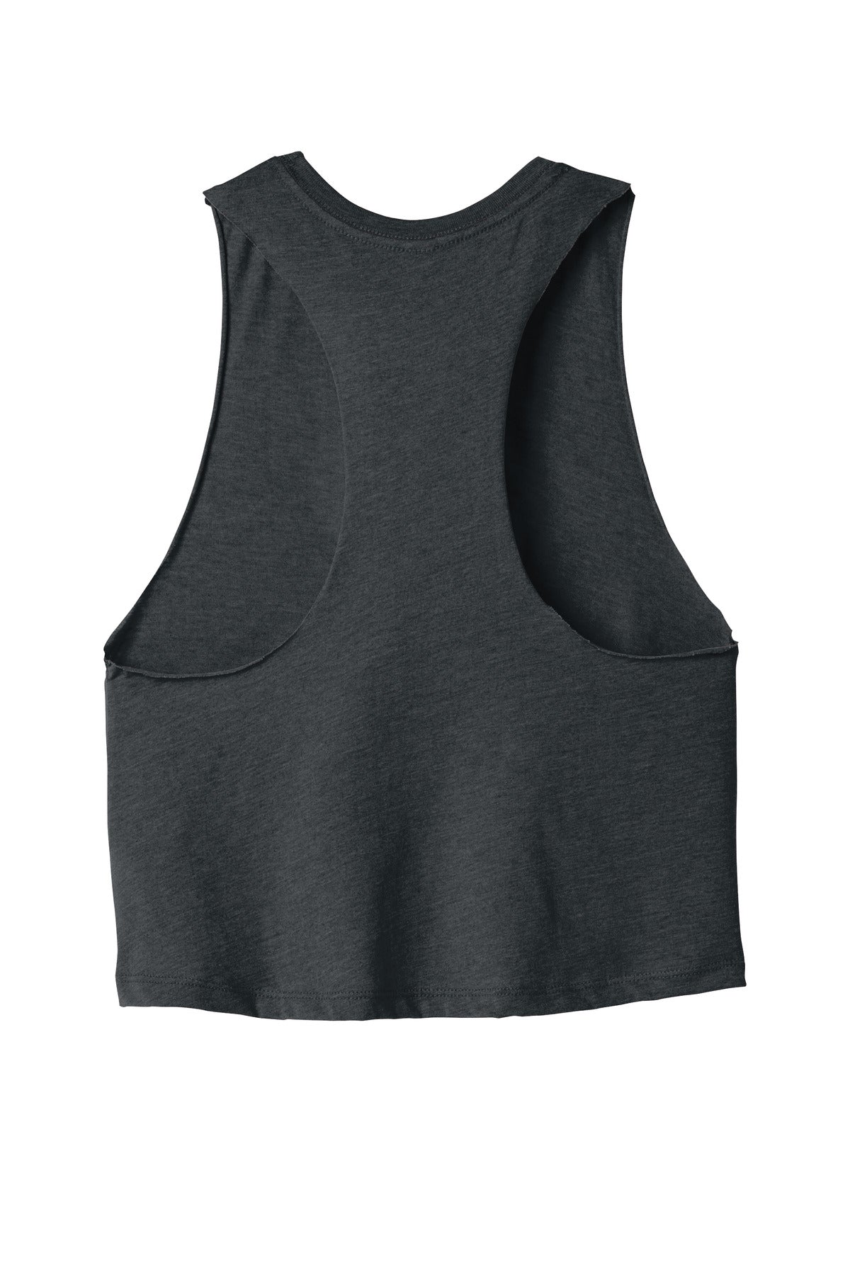 BELLA+CANVAS  Women's Racerback Cropped Tank. BC6682 Dark Grey Heather
