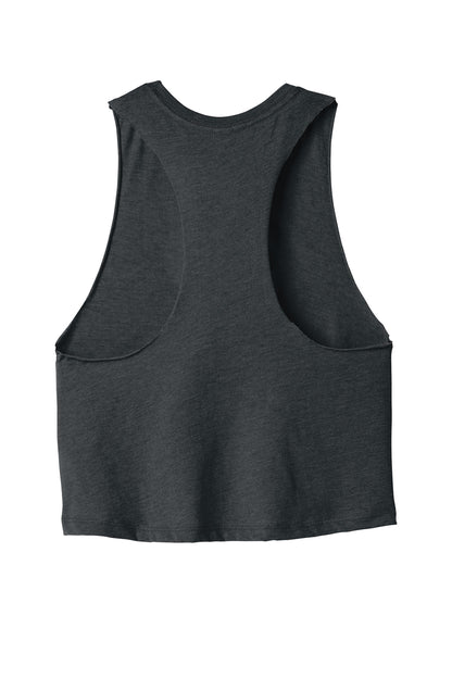 BELLA+CANVAS  Women's Racerback Cropped Tank. BC6682 Dark Grey Heather