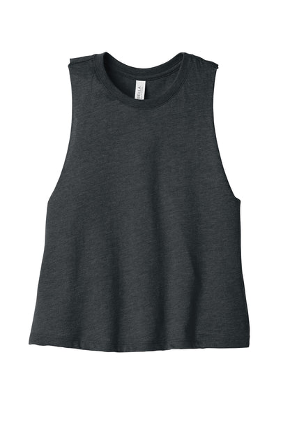 BELLA+CANVAS  Women's Racerback Cropped Tank. BC6682 Dark Grey Heather