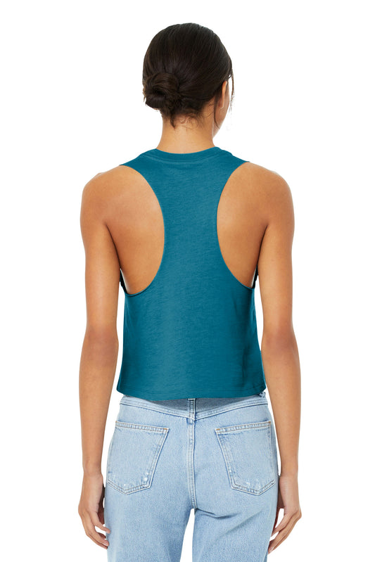 BELLA+CANVAS  Women's Racerback Cropped Tank. BC6682 Heather Deep Teal