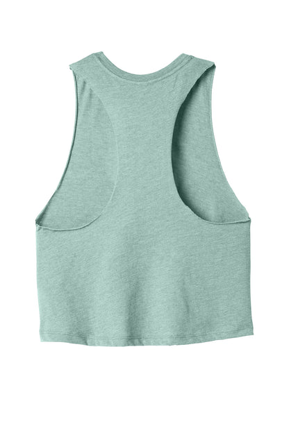 Bella+Canvas Women's Racerback Cropped Tank BC6682 Heather Dusty Blue