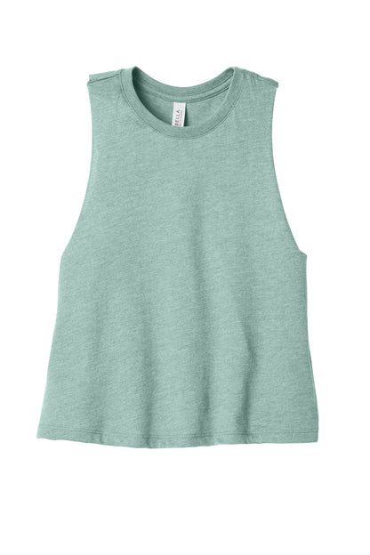 Bella+Canvas Women's Racerback Cropped Tank BC6682 Heather Dusty Blue
