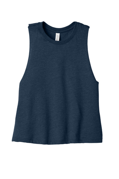 Bella+Canvas Women's Racerback Cropped Tank BC6682 Heather Navy