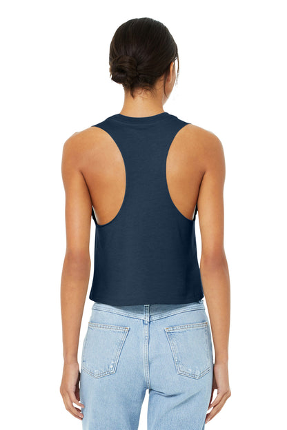 Bella+Canvas Women's Racerback Cropped Tank BC6682 Heather Navy