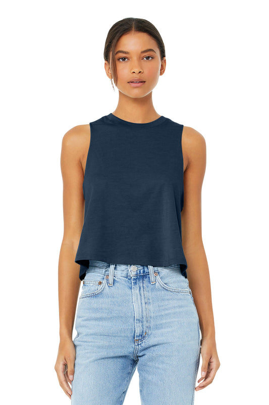 Bella+Canvas Women's Racerback Cropped Tank BC6682 Heather Navy