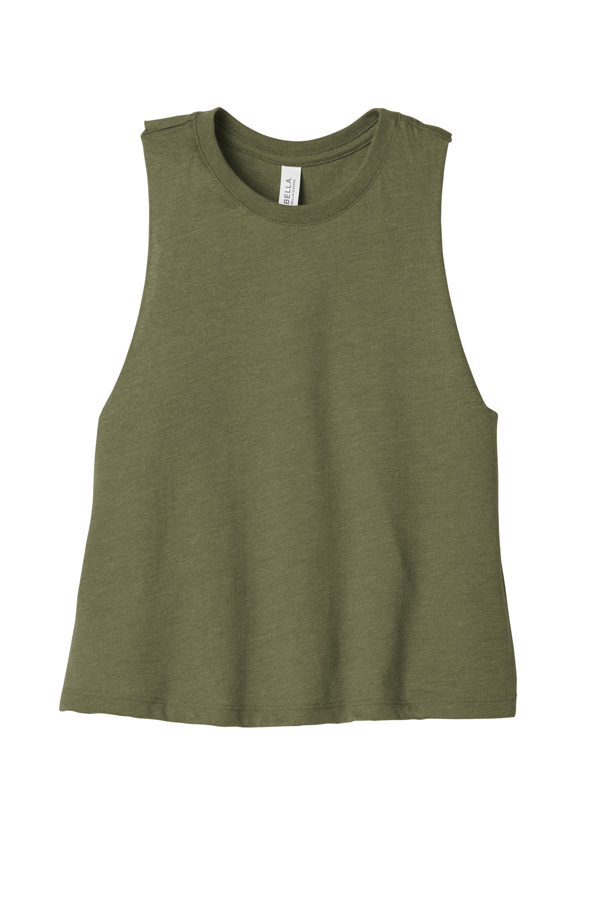 BELLA+CANVAS  Women's Racerback Cropped Tank. BC6682 Heather Olive