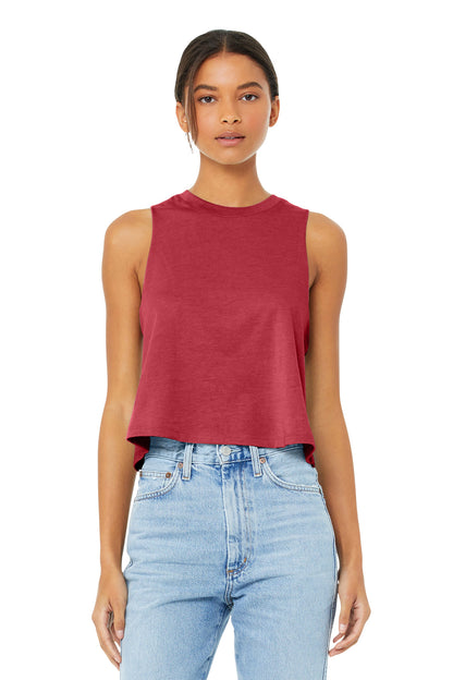 Bella+Canvas Women's Racerback Cropped Tank BC6682 Heather Red
