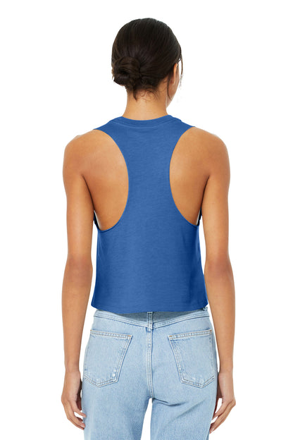 Bella+Canvas Women's Racerback Cropped Tank BC6682 Heather True Royal