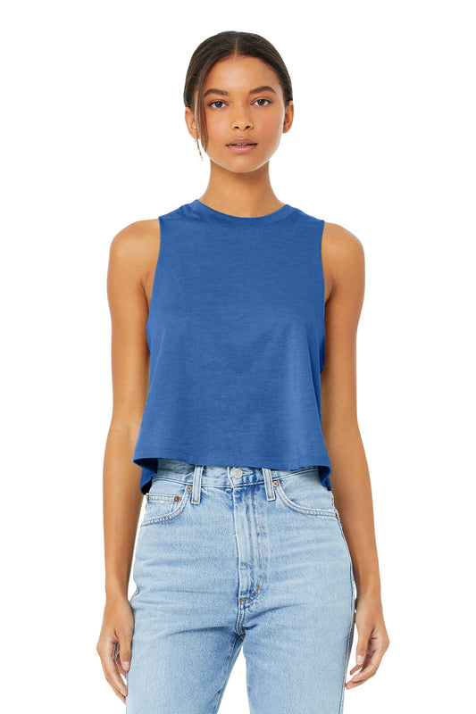 Bella+Canvas Women's Racerback Cropped Tank BC6682 Heather True Royal