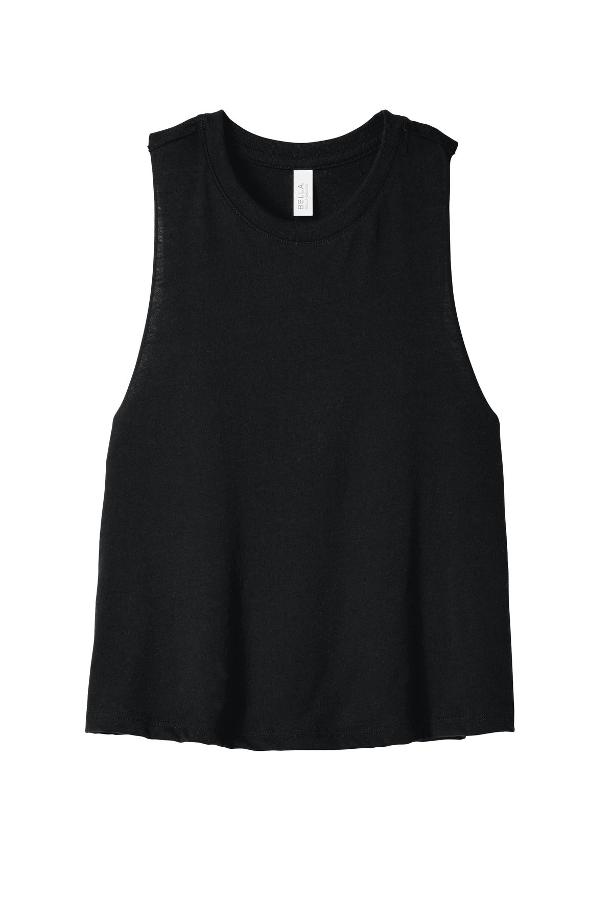 BELLA+CANVAS  Women's Racerback Cropped Tank. BC6682 Solid Black Blend