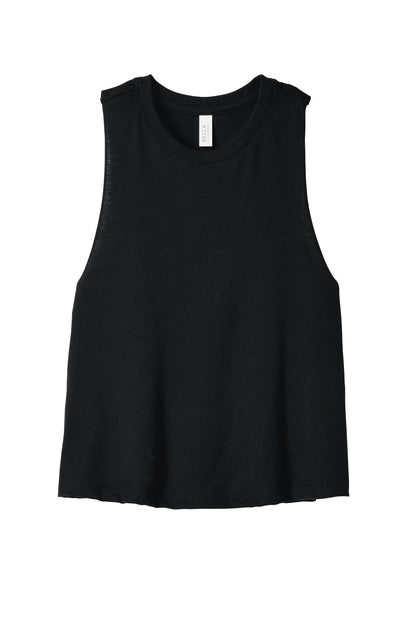 BELLA+CANVAS  Women's Racerback Cropped Tank. BC6682 Solid Black Blend
