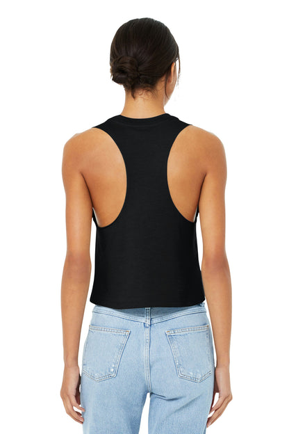 BELLA+CANVAS  Women's Racerback Cropped Tank. BC6682 Solid Black Blend