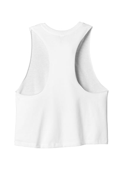BELLA+CANVAS  Women's Racerback Cropped Tank. BC6682 Solid White Blend