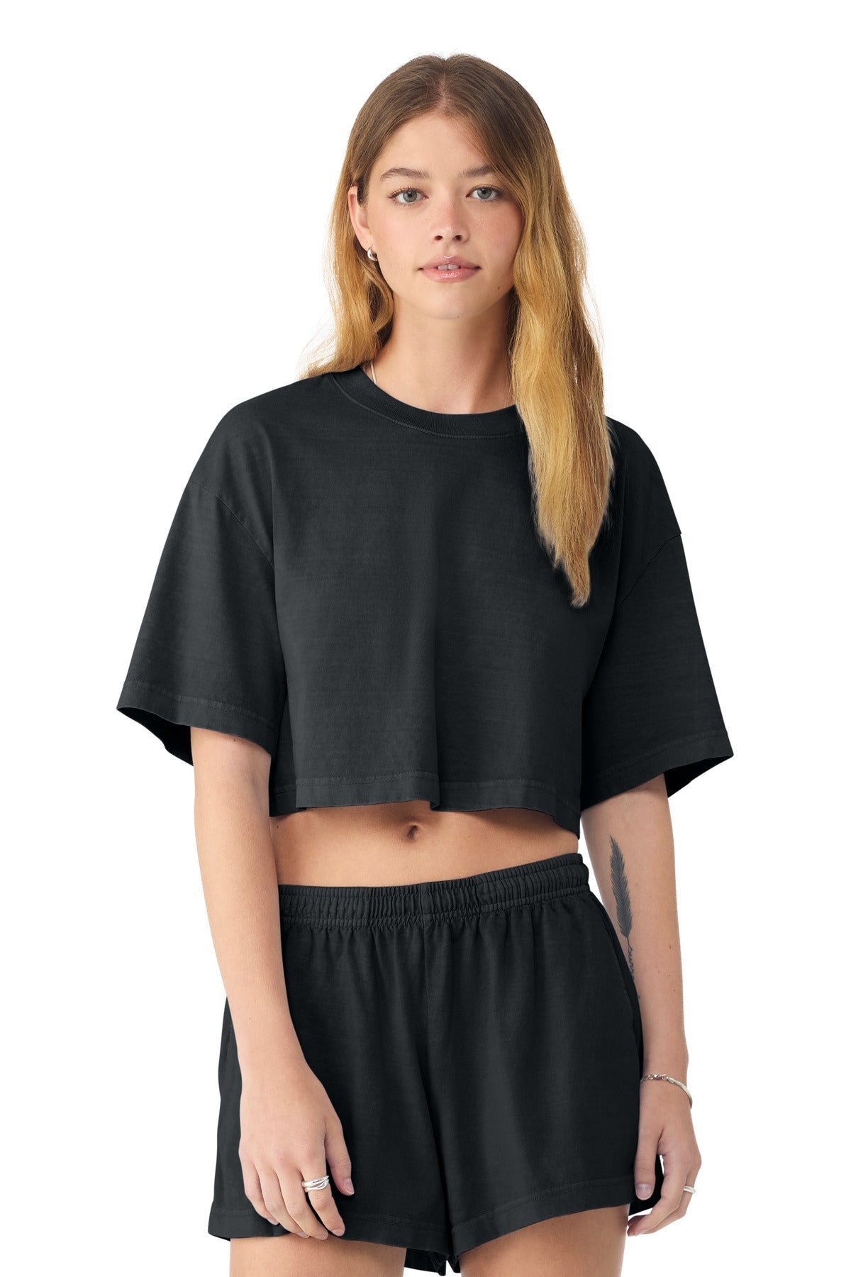 Bella+Canvas Women's Heavyweight Garment-Dyed Cropped Tee image 1