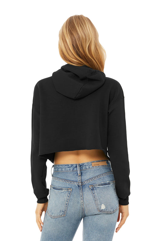 BELLA+CANVAS  Women's Sponge Fleece Cropped Fleece Hoodie. BC7502 Black