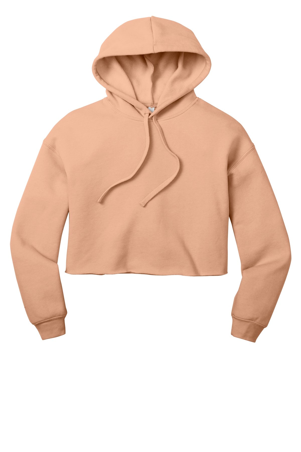 BELLA+CANVAS  Women's Sponge Fleece Cropped Fleece Hoodie. BC7502 Peach