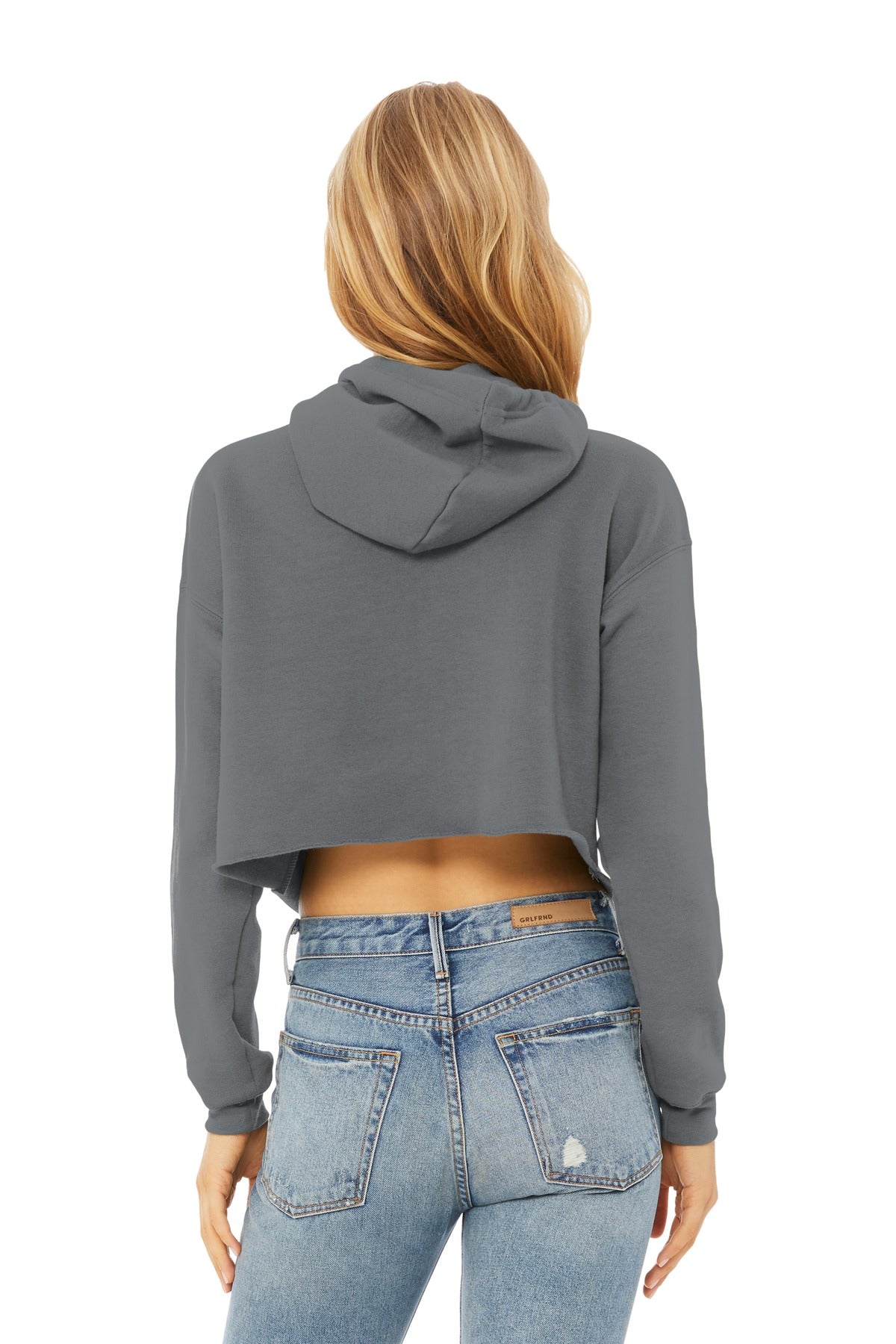 BELLA+CANVAS  Women's Sponge Fleece Cropped Fleece Hoodie. BC7502 Storm