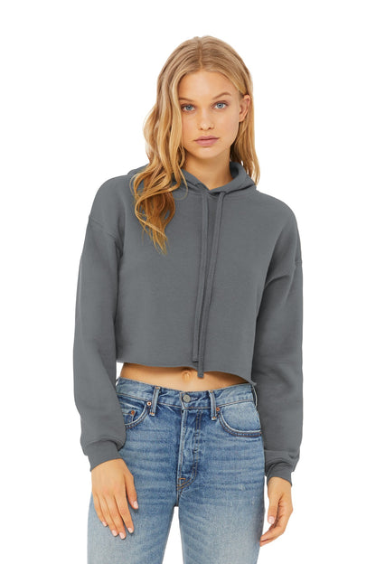 BELLA+CANVAS  Women's Sponge Fleece Cropped Fleece Hoodie. BC7502 Storm