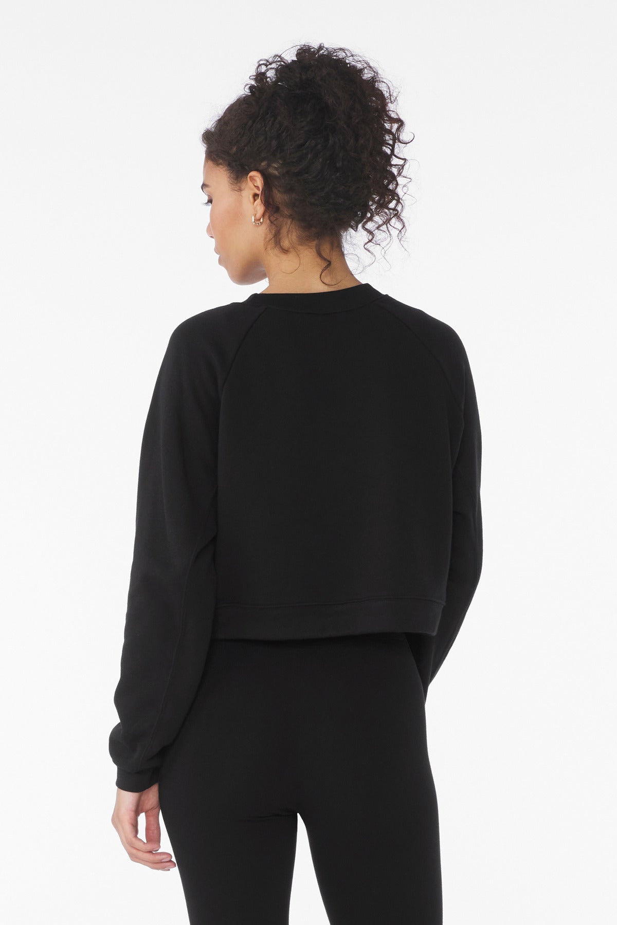 Bella+Canvas Women's Raglan Pullover Sponge Fleece BC7505 Black