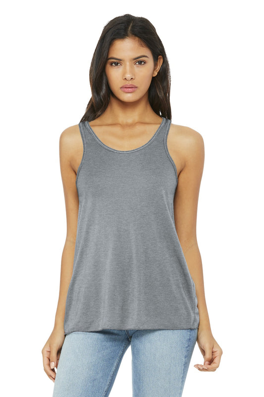 BELLA+CANVAS  Women's Flowy Racerback Tank. BC8800 Athletic Heather
