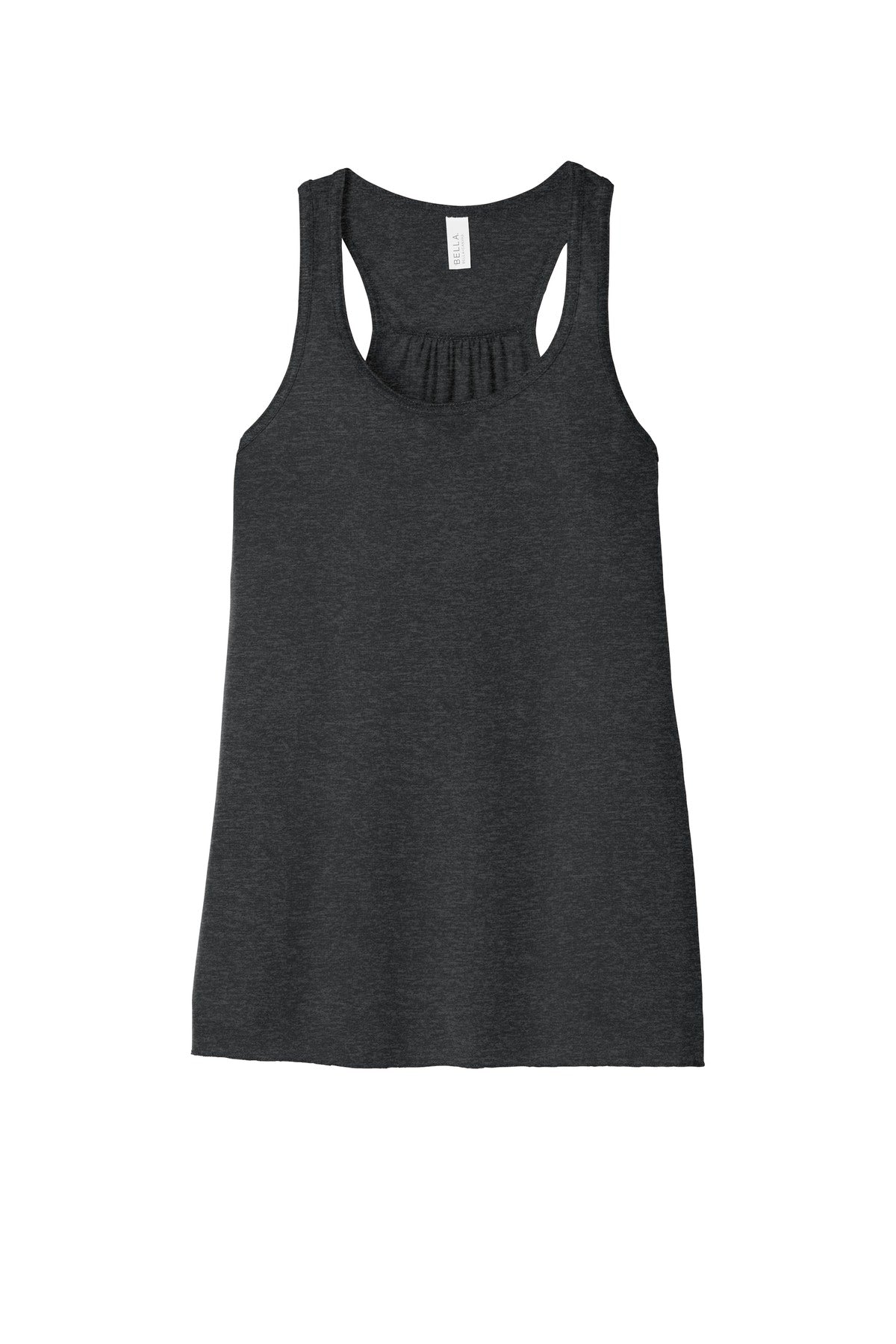 BELLA+CANVAS  Women's Flowy Racerback Tank. BC8800 Dark Grey Heather