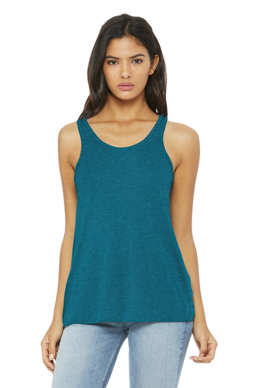 BELLA+CANVAS  Women's Flowy Racerback Tank. BC8800 Heather Deep Teal