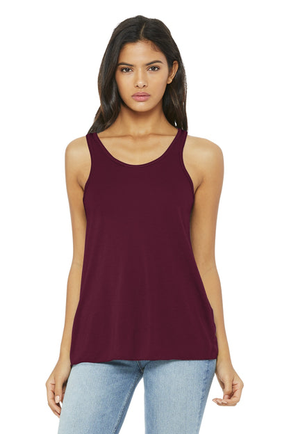 BELLA+CANVAS  Women's Flowy Racerback Tank. BC8800 Maroon
