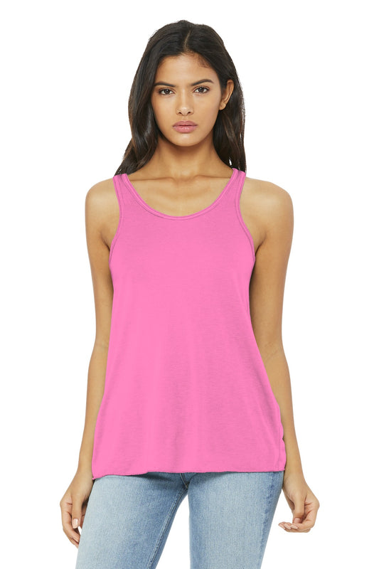 BELLA+CANVAS  Women's Flowy Racerback Tank. BC8800 Neon Pink
