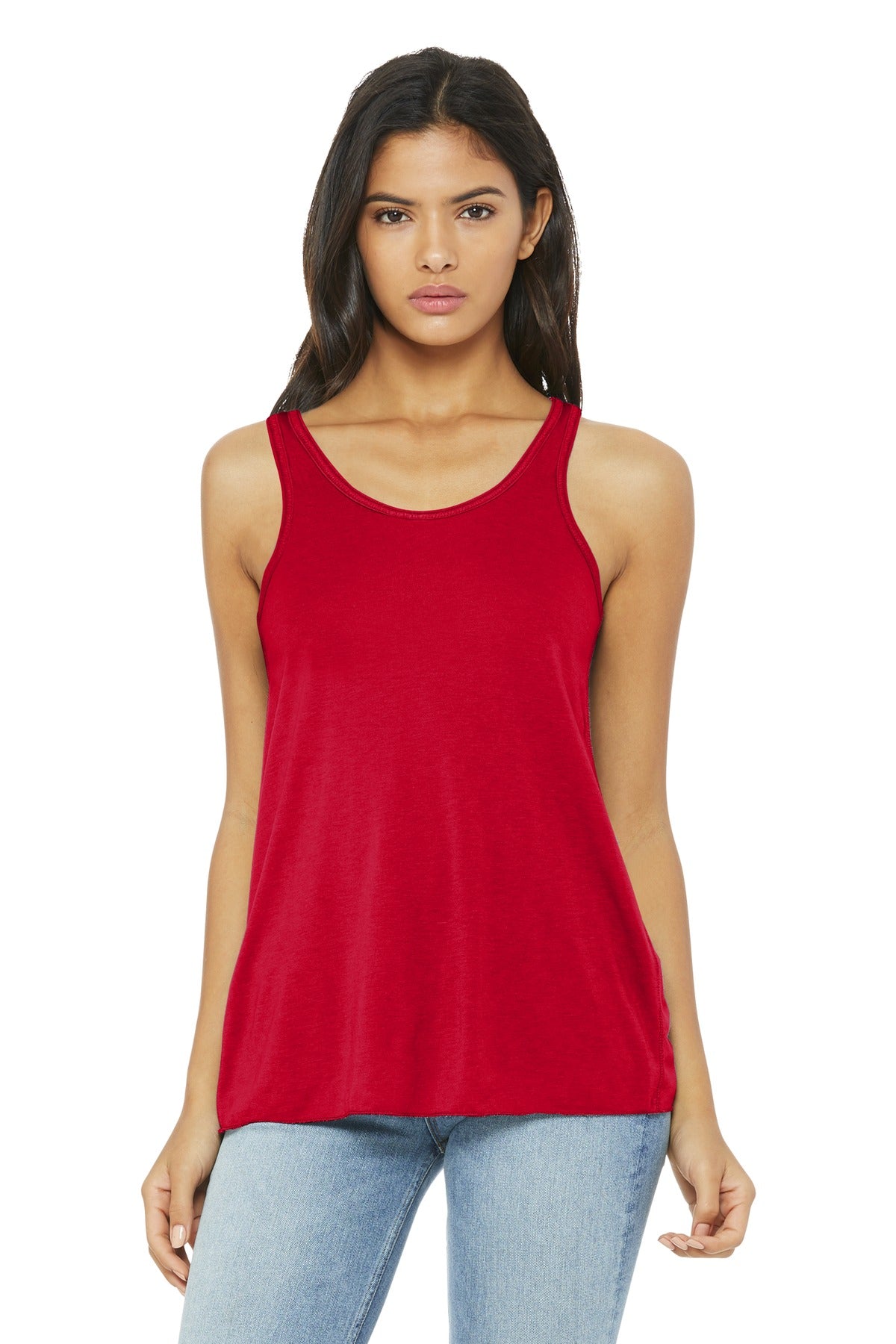 BELLA+CANVAS  Women's Flowy Racerback Tank. BC8800 Red