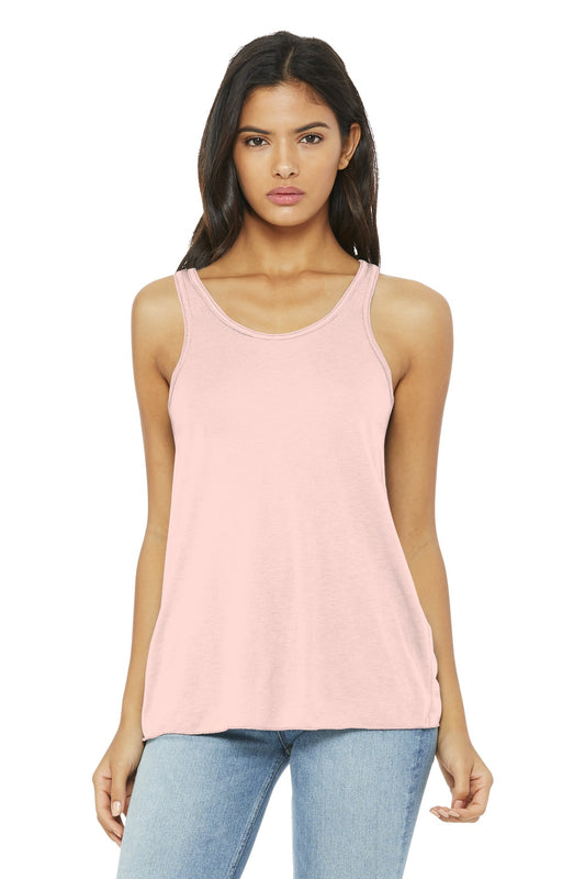 BELLA+CANVAS  Women's Flowy Racerback Tank. BC8800 Soft Pink