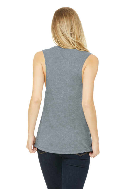 BELLA+CANVAS  Women's Flowy Scoop Muscle Tank. BC8803 Athletic Heather