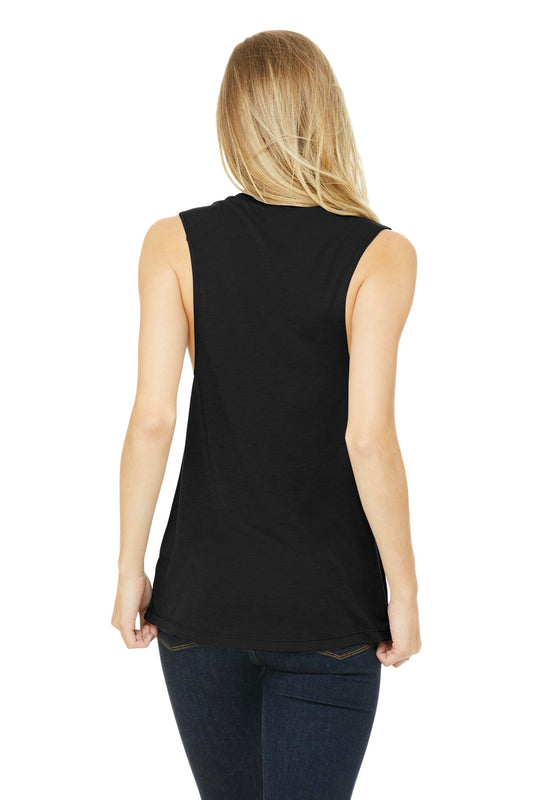 BELLA+CANVAS  Women's Flowy Scoop Muscle Tank. BC8803 Black