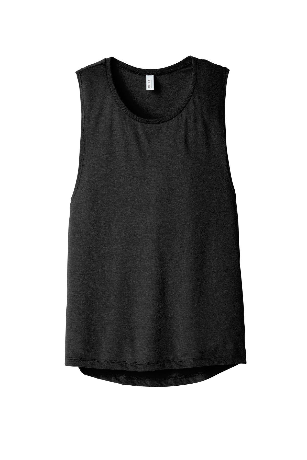 BELLA+CANVAS  Women's Flowy Scoop Muscle Tank. BC8803 Black Heather