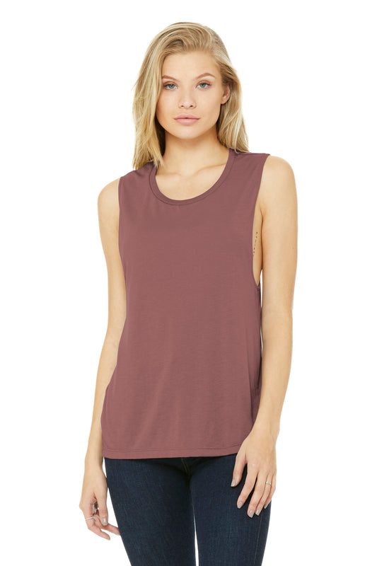 BELLA+CANVAS  Women's Flowy Scoop Muscle Tank. BC8803 Mauve