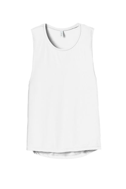 BELLA+CANVAS  Women's Flowy Scoop Muscle Tank. BC8803 White