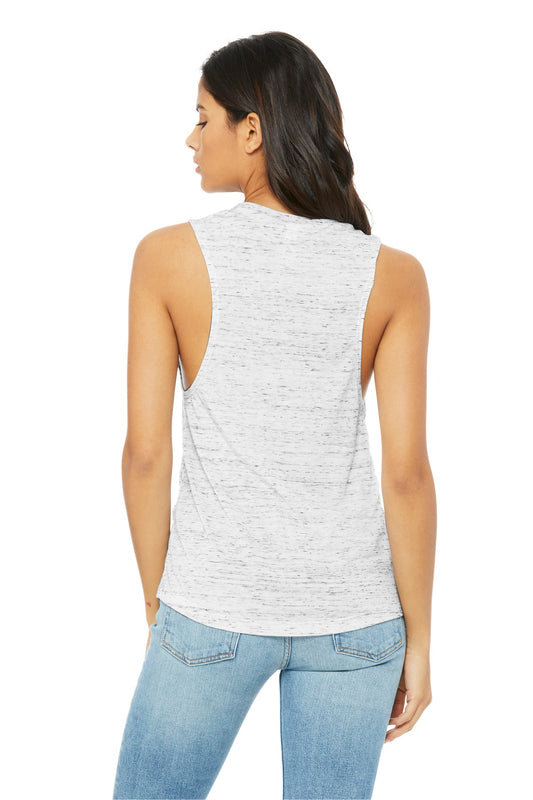 BELLA+CANVAS  Women's Flowy Scoop Muscle Tank. BC8803 White Marble